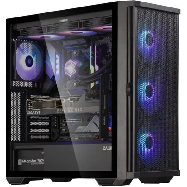 Zalman Z10 Plus PC-fodral - Mid Tower ATX - Svart - 7 interna fack - 4 expansionsplatser