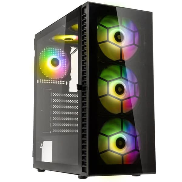 PC-fodral - Kolink sidopaneler - OBSERVATORY HF GB - Computer-Gehäuse Midi Tower Schwarz () Svart