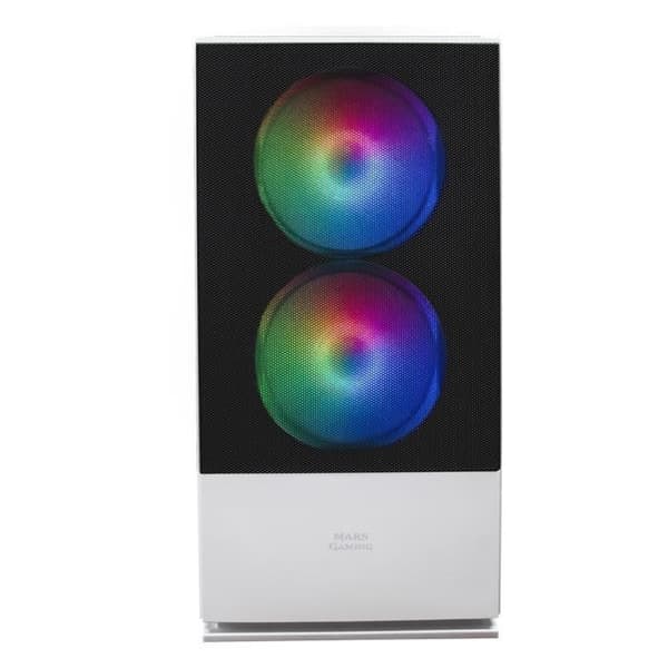 Mars Gaming MCZW Vit - MicroATX PC-fodral - Mesh Panel + Front