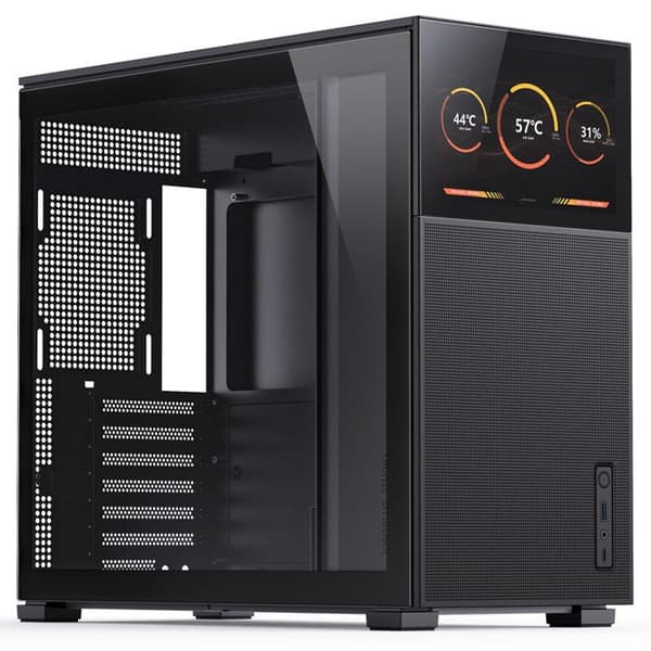 JONSBO D41 MESH SCREEN ATX GEHÄUSE, HÄRDAT GLAS - SCHWARZ Svart