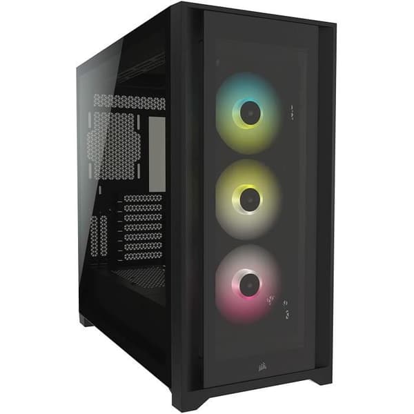 CORSAIR iCUE 5000X RGB PC-fodral - ATX Mid Tower härdat glas - svart (CC-9011212-WW) Svart