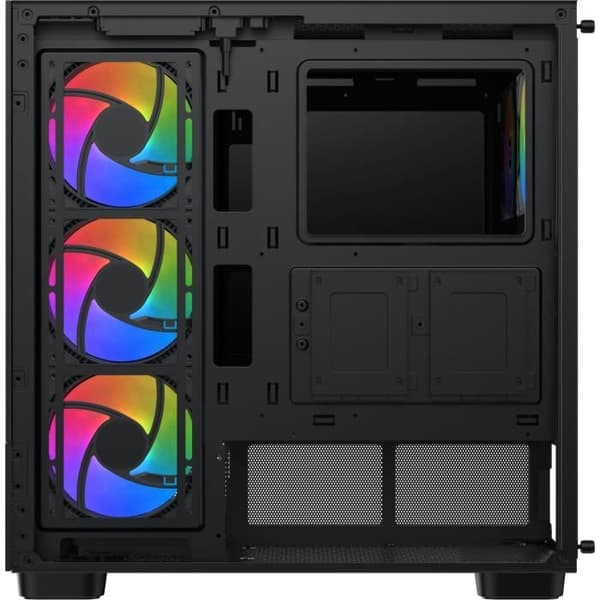 Mid Tower PC-fodral utan strömförsörjning - XIGMATEK Endorfin Air V2 (svart) - E-ATX/ATX - 4x120 mm A-RGB - USB-C/3.0/2.0 - Härdat glas