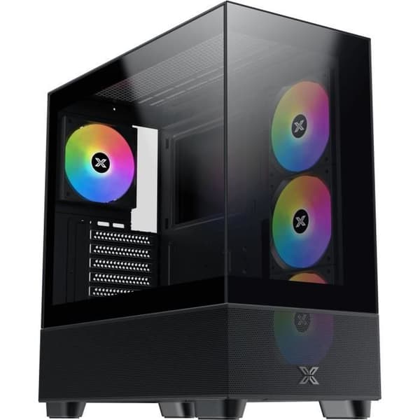 Mid Tower PC-fodral utan strömförsörjning - XIGMATEK Endorfin Air V2 (svart) - E-ATX/ATX - 4x120 mm A-RGB - USB-C/3.0/2.0 - Härdat glas