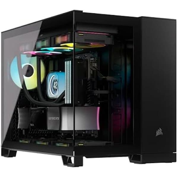 PC-fodral - CORSAIR - 2500X RGB - Small Tower mATX - Dubbelkammare - Panoramiskt härdat glas