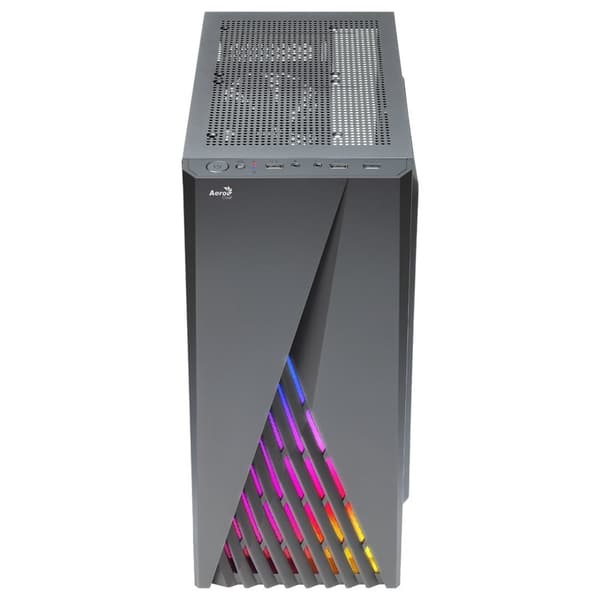 Aerocool DELTABKV1 ATX PC-fodral RGB Front Helt sidofönster 12cm Fläkt Svart