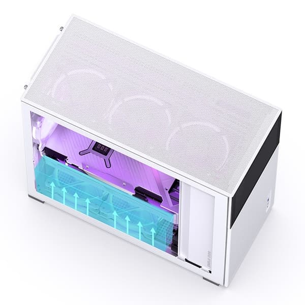 Jonsbo D41 MESH Screen ATX-chassi, härdat glas - vit