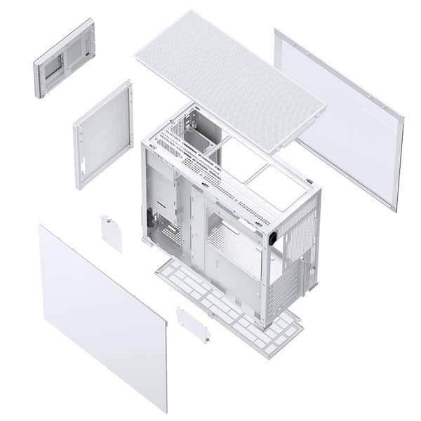 Jonsbo D41 MESH Screen ATX-chassi, härdat glas - vit