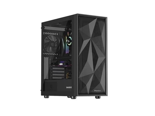 GENESIS DIAXID 605F MIDI-TOWERCHASSA MED USB-C-FÖNSTER SVART Svart