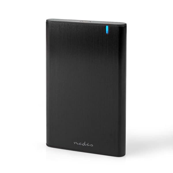 Hårddiskhus - Nedis - HDDE25410BK - 2,5 tum - USB 3.1 - Svart aluminium Svart