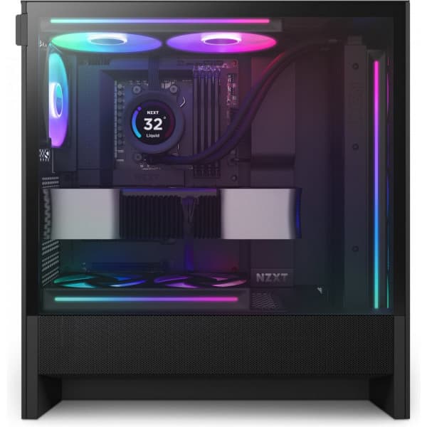 NZXT H5 Flow RGB (2024) ATX-chassis med vindue, sort