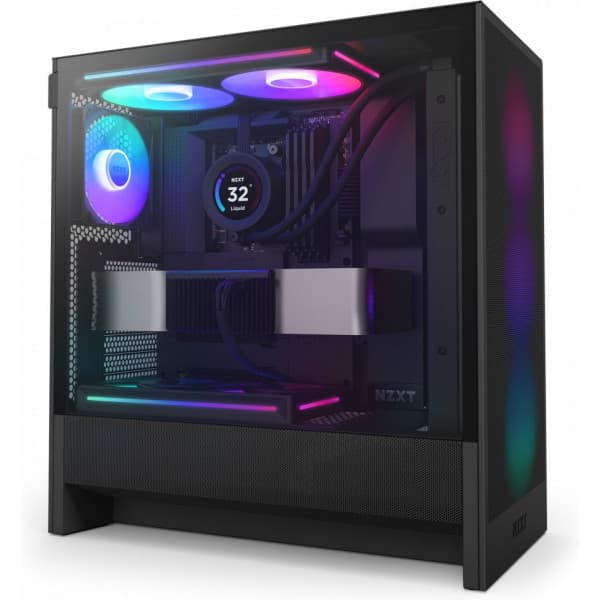 NZXT H5 Flow RGB (2024) ATX-chassis med vindue, sort