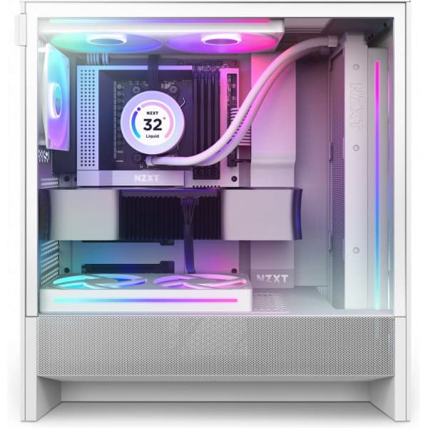 NZXT H5 Flow RGB (2024) ATX-chassi med fönster, vit