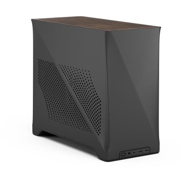 PC-fodral - FRACTAL DESIGN - Era 2 Charcoal - m-ITX, 2 120 mm fläktar, USB3.1 Typ C, PCIe 4.0 riser-kort Kol, Grå