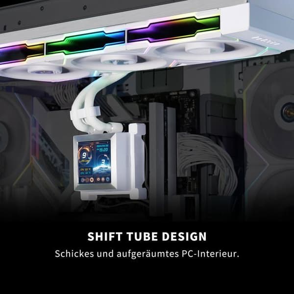 PC-chassi - LIANLI - HydroShift LCD 360 TL ARGB - Vit - Modern design - Tur.