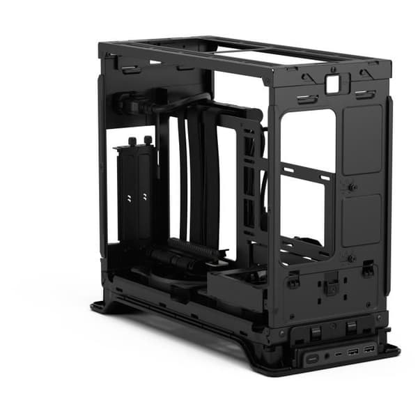 PC-fodral - FRACTAL DESIGN - Era 2 Charcoal - m-ITX, 2 120 mm fläktar, USB3.1 Typ C, PCIe 4.0 riser-kort