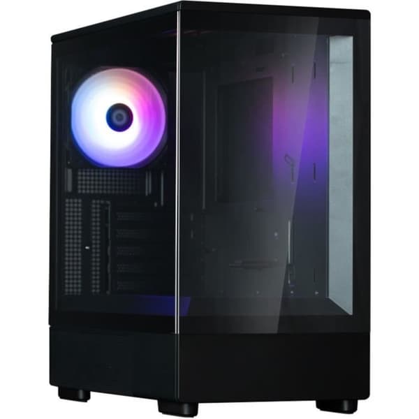 Mini Tower PC-fodral utan strömförsörjning - ZALMAN P10 (svart) - Micro ATX/Mini-ITX - 1x120mm A-RGB - USB-C/3.0/HD Audio - Härdat glas