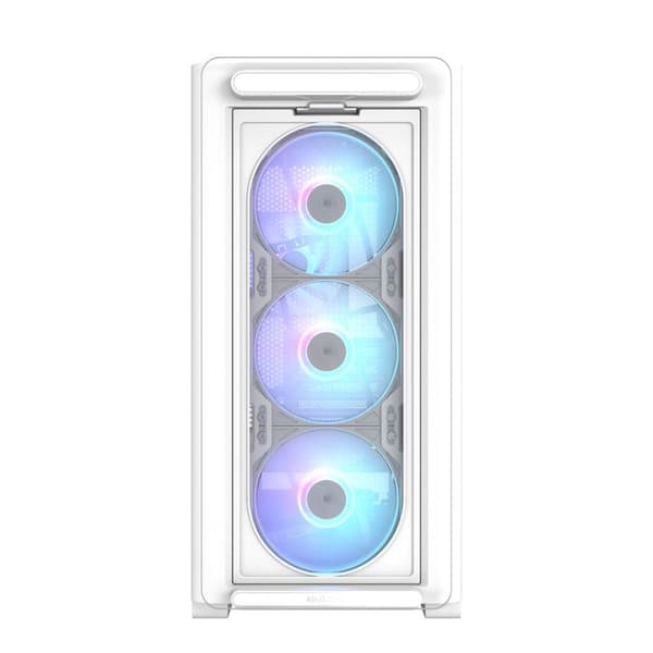 microATX PC-fodral - ASUS - A23 Plus TG ARGB - Vit - Förinstallerade ARGB-fläktar - Panel av härdat glas Vit