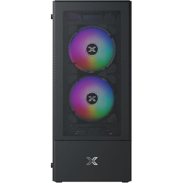 PC-chassi med mellanliggande tur utan nätaggregat - XIGMATEK HERO II Air 3F (Svart) - ATX/Micro ATX - 3x120mm FRGB - Mesh - USB 3.0/2.0