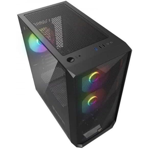 Speldatorlåda - NFORTEC - DYS - Mini Tower MATX - 3 ARGB-fläktar 120mm - Svart