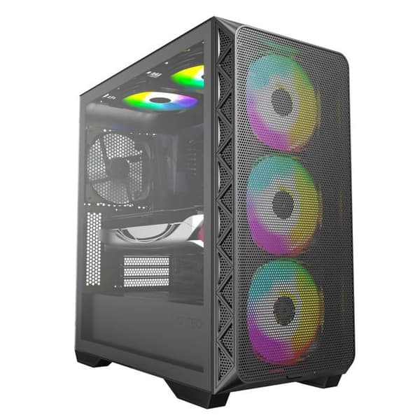 Tour midi MONTECH AIR 903 MAX Svart datorlåda med 4 förinstallerade LED-fläktar