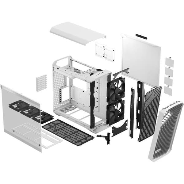 PC-fodral - FRACTAL DESIGN - Torrent White TG Clear Tint - SSI-CEB - Optimerat luftflöde med 5 fläktar ingår -