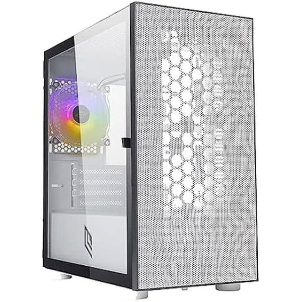 Noua Phobia L8 Vit Micro ATX-fodral för PC Gaming Mini Tower 0.60MM SPCC Fläkt Vit RGB Rainbow Front Mesh &amp; Panel