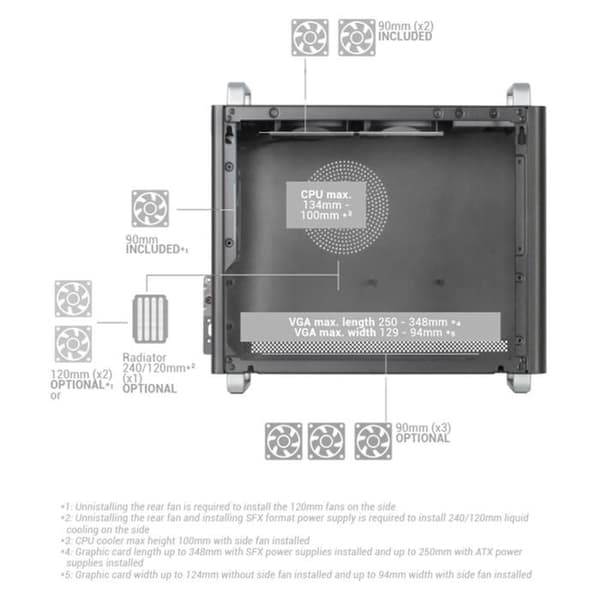 PC-chassi Micro-ATX - Mars Gaming - MC-ELITE - Mesh-design - 3 FDB-fläktar - Aluminium