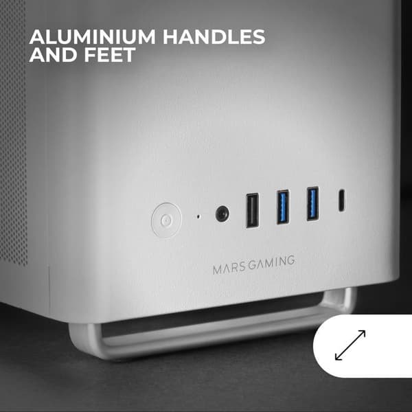 PC-chassi Micro-ATX - Mars Gaming - MC-ELITE - Mesh-design - 3 FDB-fläktar - Aluminium