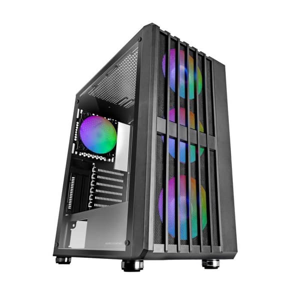 Gaming Chassi ATX - Mars Gaming - MC-VAULT - 4 ARGB-fläktar - Mesh-panel - Härdat glas Svart