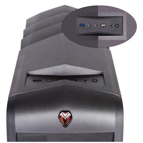 Svart Lejon PG1139, Midi-torn, PC, Stål, ATX, Micro-ATX, Svart, Spela