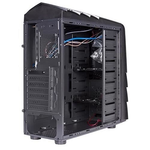 Svart Lejon PG1139, Midi-torn, PC, Stål, ATX, Micro-ATX, Svart, Spela