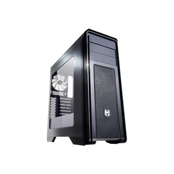 NOX Hummer ZX Black ATX Midi Tower PC-fodral utan strömförsörjning - 5 interna fack - 2 USB 2.0-portar