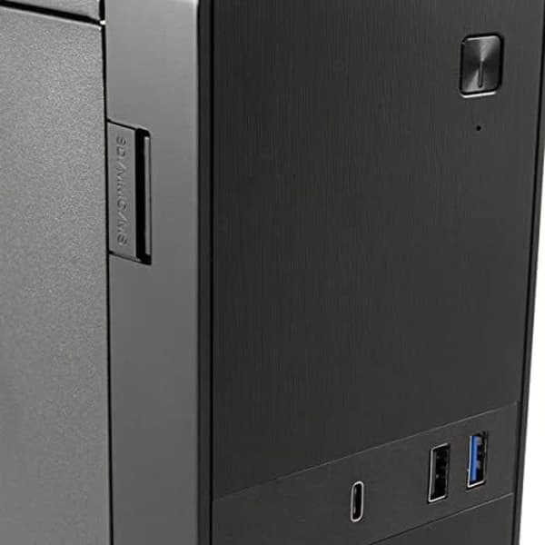 CoolBox T310 - Micro ATX Slim PC-fodral med BASIC500-GRS-källa. USB-C, USB 3.0 och främre SD-kortläsare, stöd för