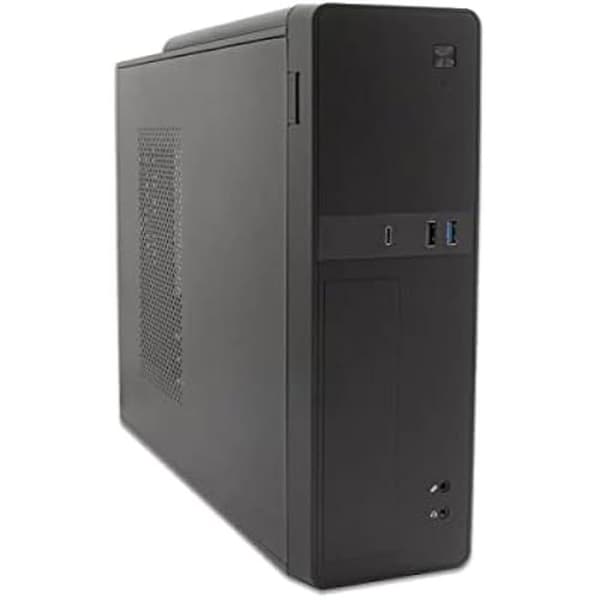 CoolBox T310, Micro ATX Slim PC-fodral med 300SBZ USB-C-källa, stöd för lågprofil grafikkort, Cabriolet: Svart