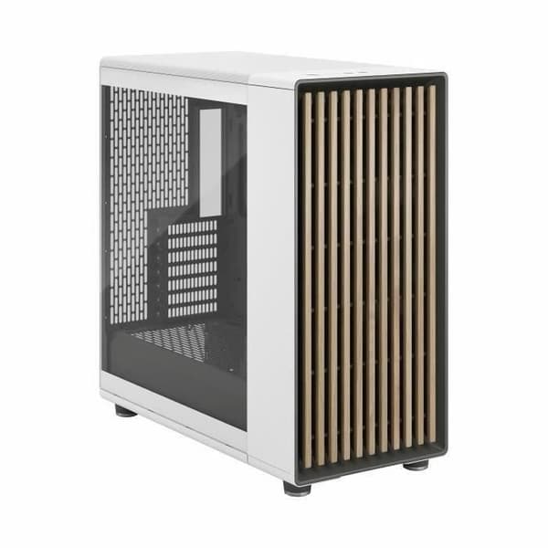 PC-fodral - FRACTAL DESIGN - North XL Chalk White TG Clear - FD-C-NOR1X-04 - E-ATX - Elegant trä- och legeringsdesign