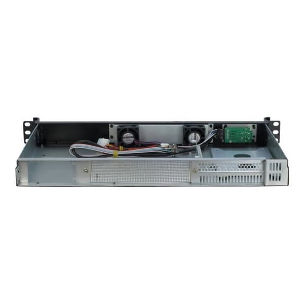 Inter-Tech K-126L 1U rackmonterbart fodral för Mini ITX-moderkort utan strömförsörjning och med 2 USB-portar