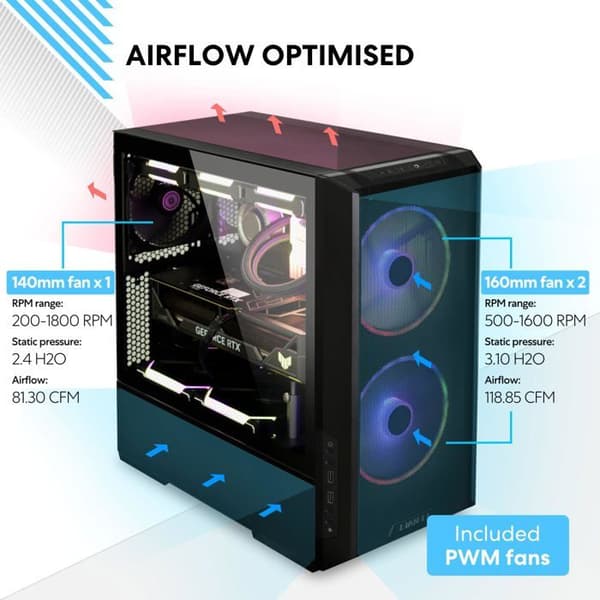 Lian Li LANCOOL 216RW Midi tower Fodral, Gaming fodral vit