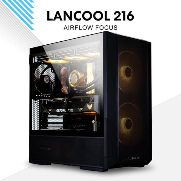 Lian Li LANCOOL 216RW Midi tower Fodral, Gaming fodral vit
