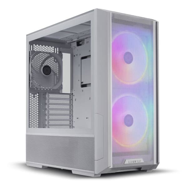 Lian Li LANCOOL 216RW Midi tower Fodral, Gaming fodral vit Transparent, Vit