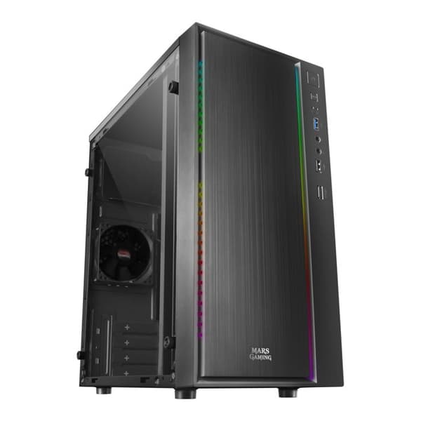 Mars Gaming Mars Gaming MCM RGB Mini Tower Micro ATX-fodral med glaspanel (svart)