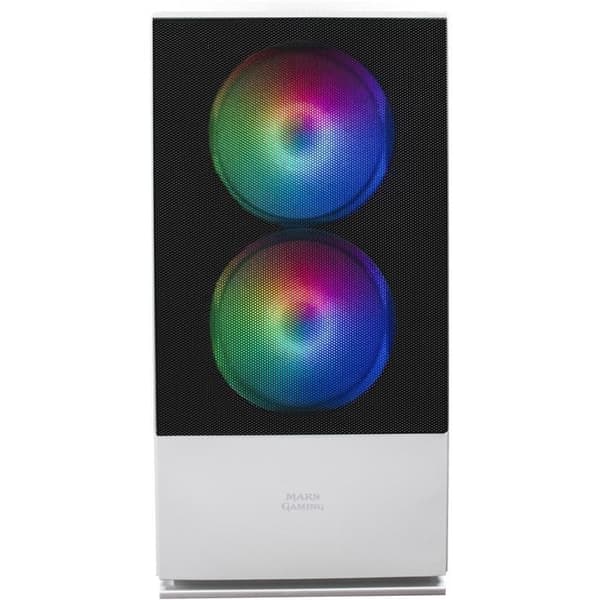 MicroATX PC-chassi - Mars Gaming - MCZW Vit - RGB - MESH-panel - Vattenkylning Vit