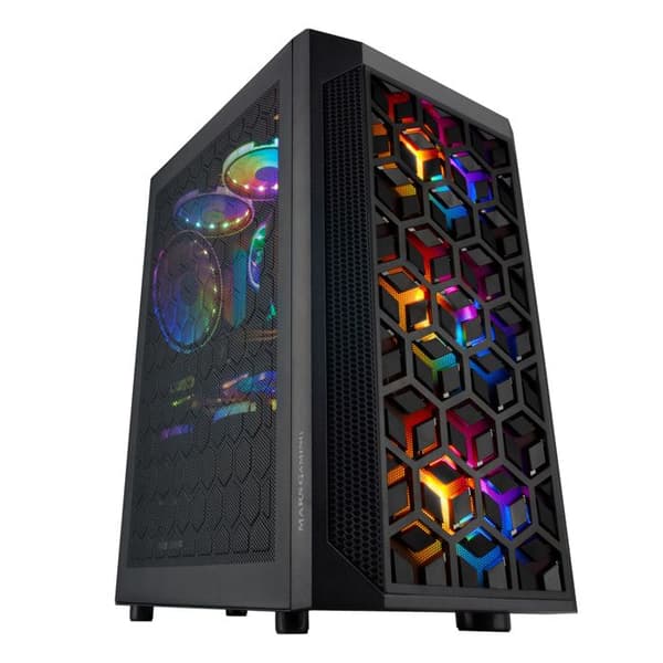 Mars Gaming MCMESH Svart - Micro ATX PC-spelfodral - Total Mesh Design - 3x FRGB-fläkt