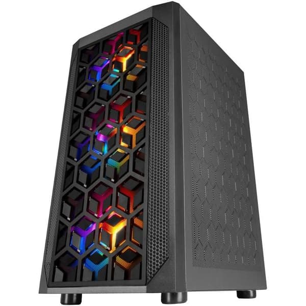 Mars Gaming MCMESH Svart - Micro ATX PC-spelfodral - Total Mesh Design - 3x FRGB-fläkt Svart