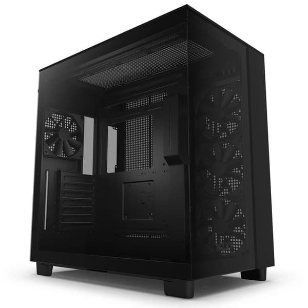Mellanstor och låda - NZXT - H9 Flow - Färg Svart - Fönster i härdat glas - Modern design Svart