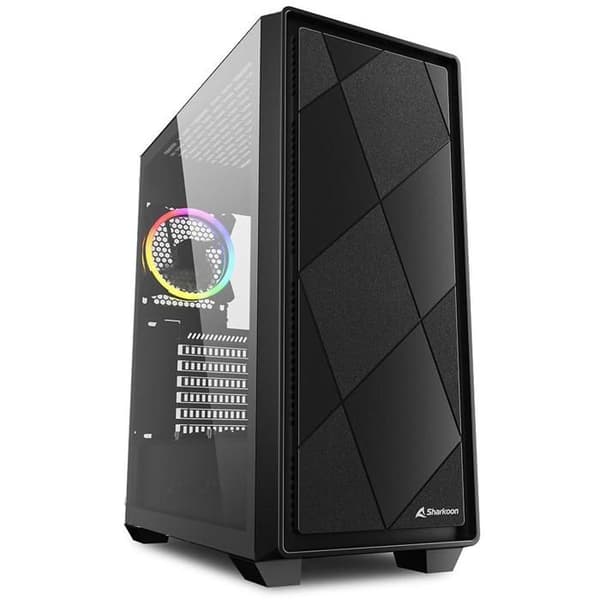 Sharkoon VS8 RGB Midi ATX PC-fodral Svart Svart