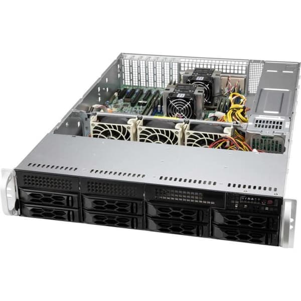 Supermicro CSE-LA25TQC-R609LP CPU - Svart - 600 W - 2 interna fack - 8 expansionsfack - Stöd Svart