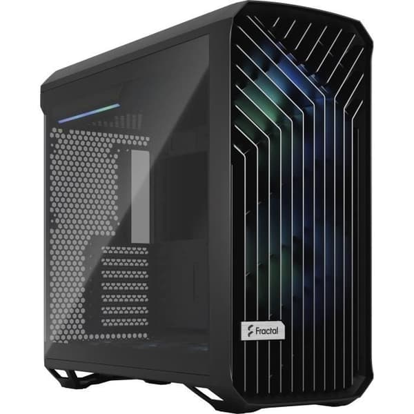 PC-fodral - FRACTAL DESIGN - Torrent Black RGB TG Light Tint - SSI-CEB - Optimerat luftflöde med 5 ARGB-fläktar (FD-C-TOR1A-04) Svart