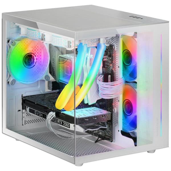 Mini-tornedimension - Mars Gaming - MC-View Vit - Sidofönster - Härdat glas - Vit färg Vit