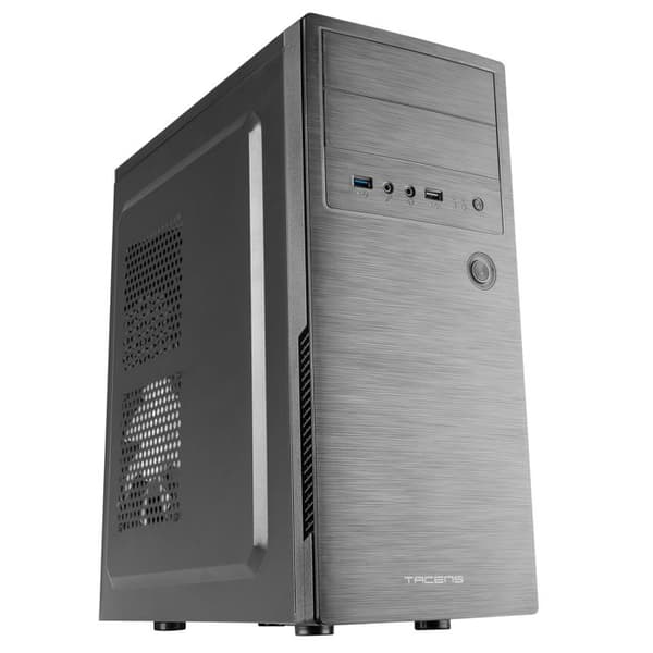 PC-kabinett ATX - Tacens - 2INITIOX - Polerat Aluminium - 120mm Fläkt - Svart