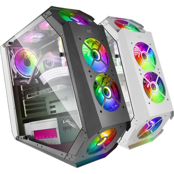 Mars Gaming MC51 Svart - ATX PC-spelfodral - Dubbelt härdat glas - 5 x 12 cm RGB-fläktar